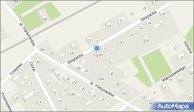 Jesionka, Strażacka, 4, mapa Jesionka