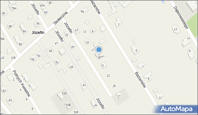 Józefin, Stołeczna, 19, mapa Józefin