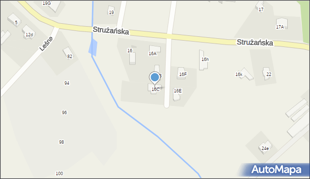 Józefów, Strużańska, 16C, mapa Józefów