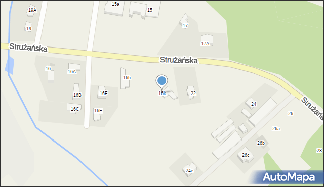 Józefów, Strużańska, 16k, mapa Józefów