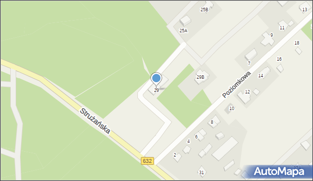 Józefów, Strużańska, 29, mapa Józefów