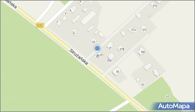 Józefów, Strużańska, 35, mapa Józefów