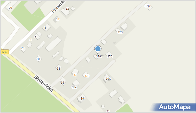 Józefów, Strużańska, 37A, mapa Józefów
