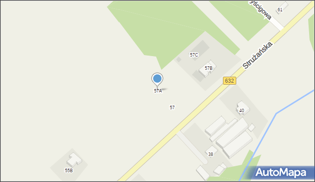 Józefów, Strużańska, 57A, mapa Józefów