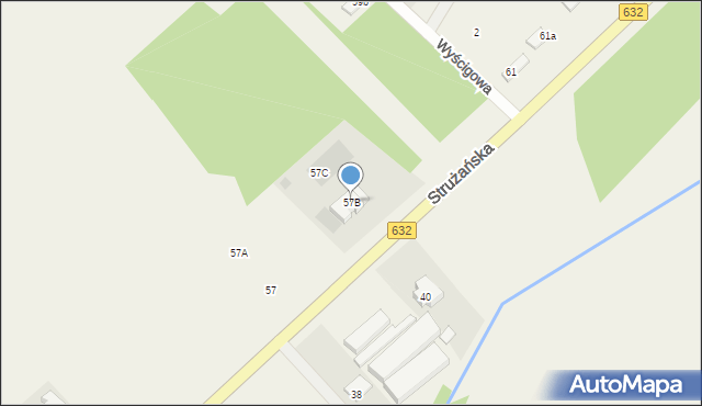 Józefów, Strużańska, 57B, mapa Józefów