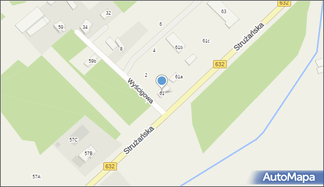 Józefów, Strużańska, 61, mapa Józefów