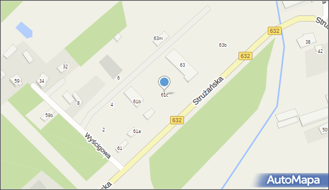 Józefów, Strużańska, 61c, mapa Józefów