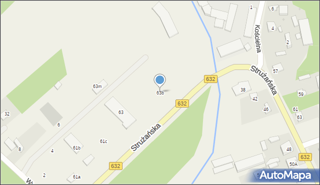 Józefów, Strużańska, 63b, mapa Józefów