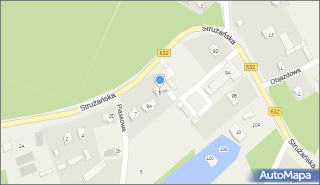 Józefów, Strużańska, 8, mapa Józefów