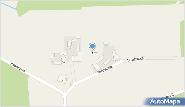 Kaczaki, Strażacka, 9, mapa Kaczaki