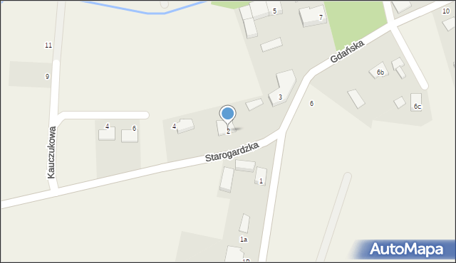 Kaczki, Starogardzka, 2, mapa Kaczki