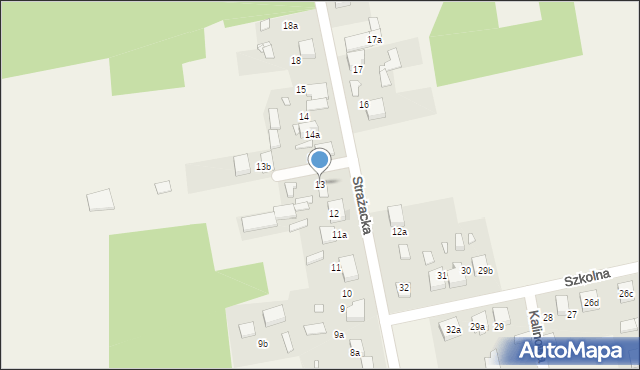Kalej, Strażacka, 13, mapa Kalej