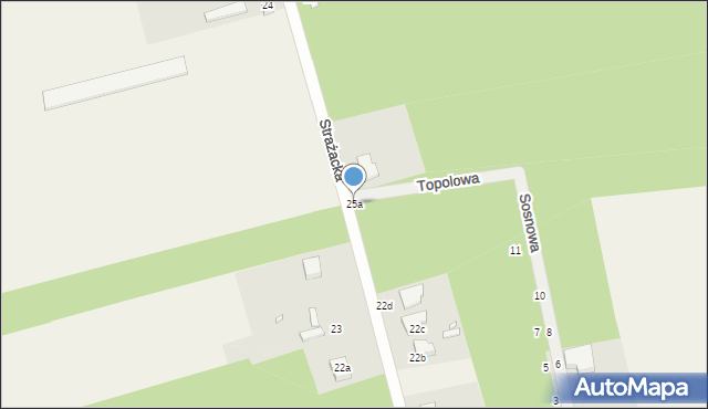 Kalej, Strażacka, 25a, mapa Kalej