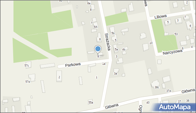 Kalej, Strażacka, 4, mapa Kalej