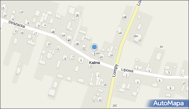 Kalina, Strażacka, 2, mapa Kalina