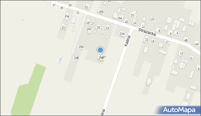 Kalina, Strażacka, 23B, mapa Kalina