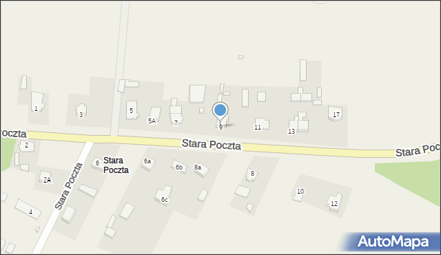 Kalinowice, Stara Poczta, 9, mapa Kalinowice