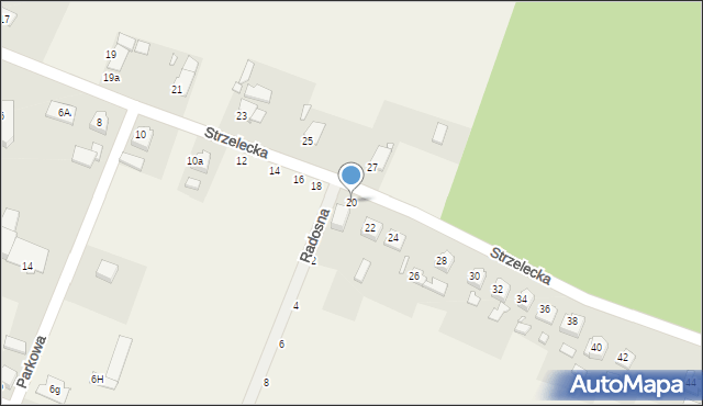 Kalinowice, Strzelecka, 20, mapa Kalinowice