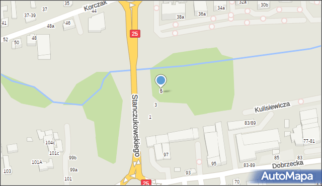 Kalisz, Stanczukowskiego Walentego, 7, mapa Kalisza