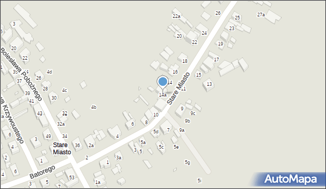 Kalisz, Stare Miasto, 14a, mapa Kalisza