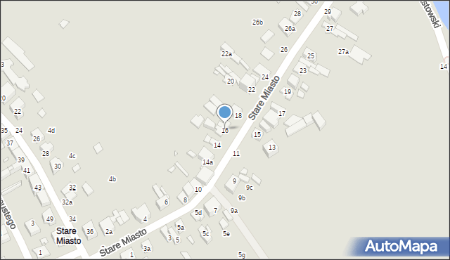 Kalisz, Stare Miasto, 16, mapa Kalisza