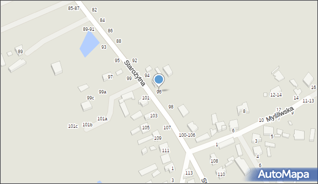 Kalisz, Starożytna, 96, mapa Kalisza