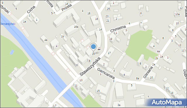 Kalisz, Stawiszyńska, 10, mapa Kalisza