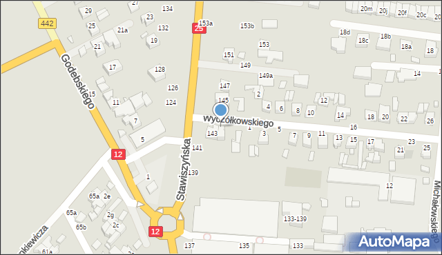 Kalisz, Stawiszyńska, 143a, mapa Kalisza