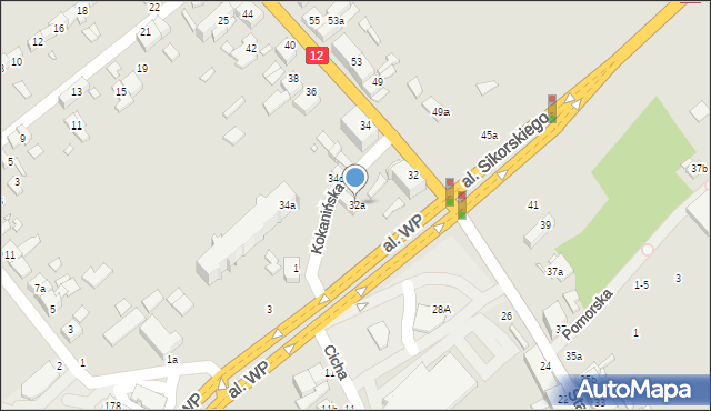 Kalisz, Stawiszyńska, 32a, mapa Kalisza