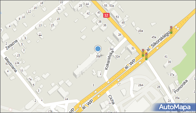 Kalisz, Stawiszyńska, 34a, mapa Kalisza