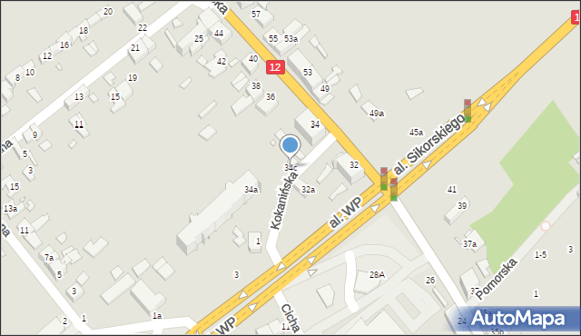 Kalisz, Stawiszyńska, 34c, mapa Kalisza