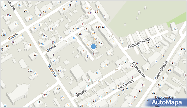 Kalisz, Strzelecka, 1, mapa Kalisza