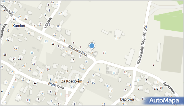 Kamień, Starowiejska, 2, mapa Kamień