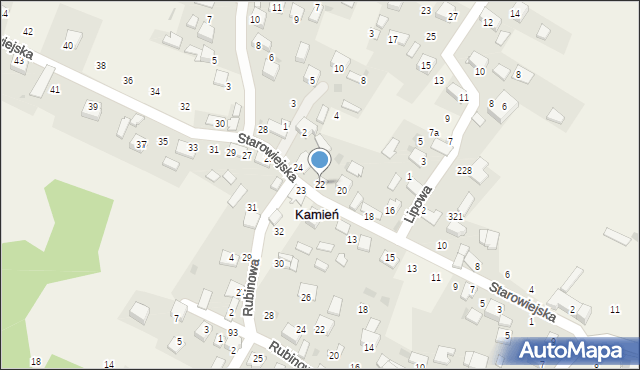 Kamień, Starowiejska, 22, mapa Kamień