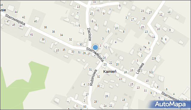 Kamień, Starowiejska, 25, mapa Kamień