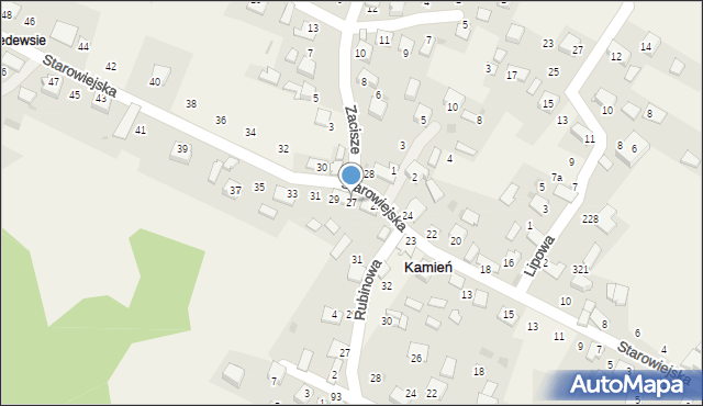 Kamień, Starowiejska, 27, mapa Kamień