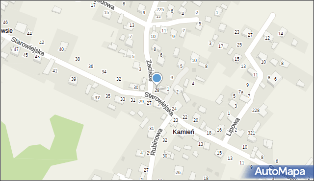 Kamień, Starowiejska, 28, mapa Kamień