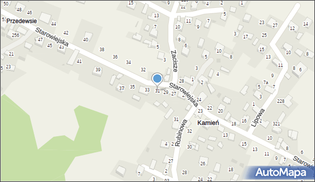 Kamień, Starowiejska, 31, mapa Kamień