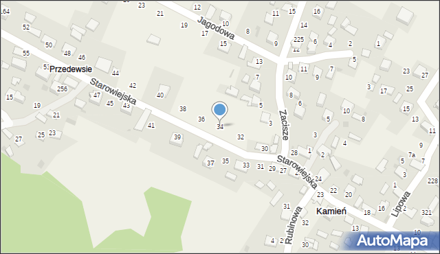 Kamień, Starowiejska, 34, mapa Kamień