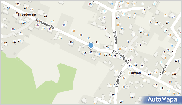 Kamień, Starowiejska, 35, mapa Kamień