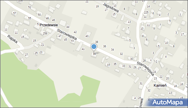 Kamień, Starowiejska, 39, mapa Kamień