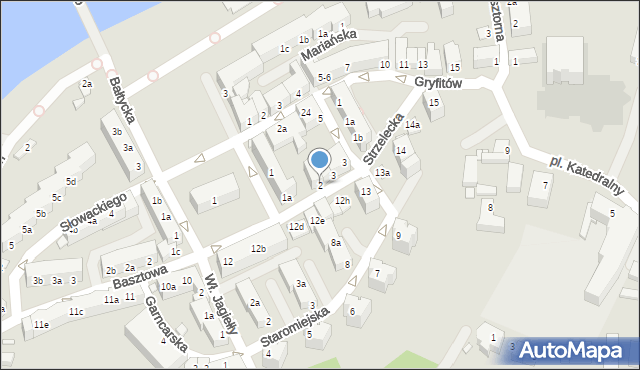 Kamień Pomorski, Strzelecka, 2, mapa Kamień Pomorski