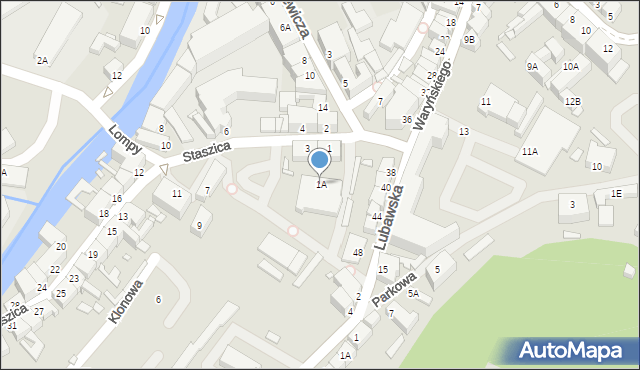 Kamienna Góra, Staszica Stanisława, 1A, mapa Kamienna Góra
