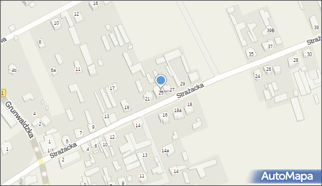 Kamyk, Strażacka, 25, mapa Kamyk