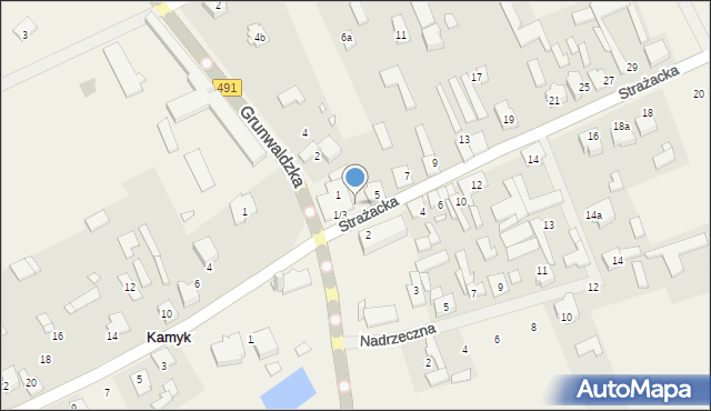 Kamyk, Strażacka, 3, mapa Kamyk