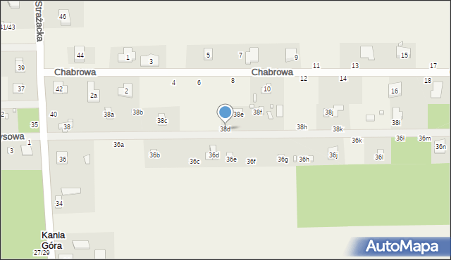 Kania Góra, Strażacka, 38d, mapa Kania Góra