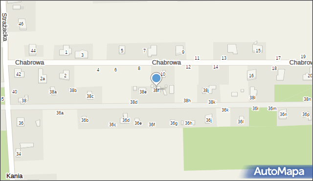 Kania Góra, Strażacka, 38f, mapa Kania Góra