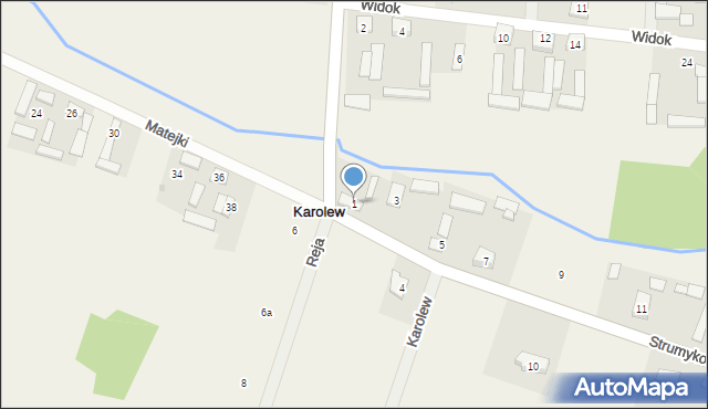 Karolew, Strumykowa, 1, mapa Karolew