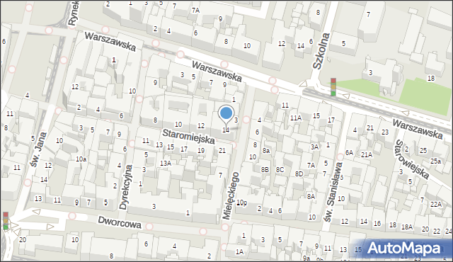 Katowice, Staromiejska, 14, mapa Katowic