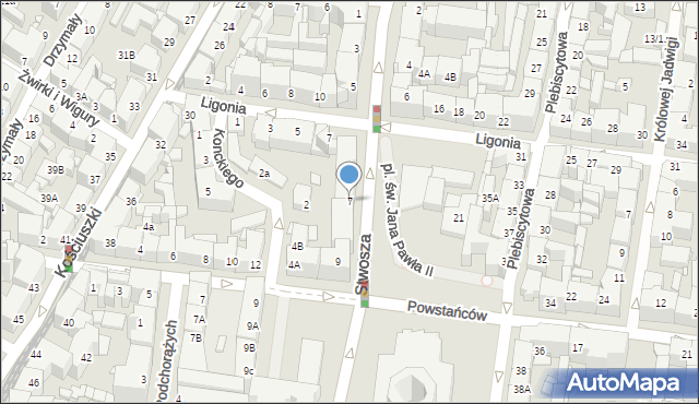 Katowice, Stwosza Wita, 7, mapa Katowic
